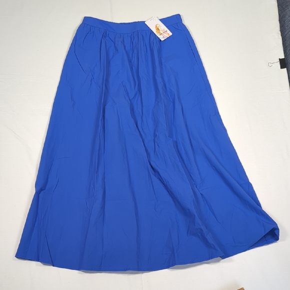 PrettyGarden Dresses & Skirts - Elegant Blue Cotton Maxi Skirt Size M